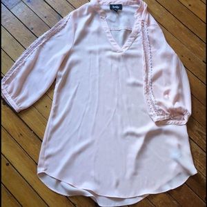 Light pink dress shirt. Nylon. Size L